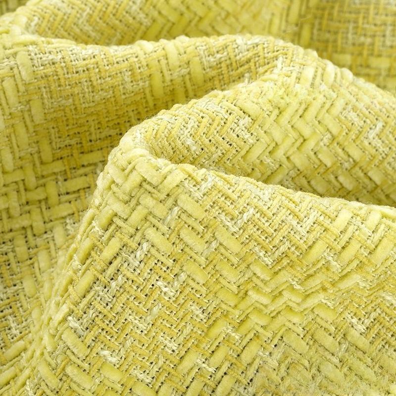 Woolen Tweed Plaid Chenille Fabric Woven Small Fragrant Fabric DIY Elegant Fashion Coat Skirt Designer