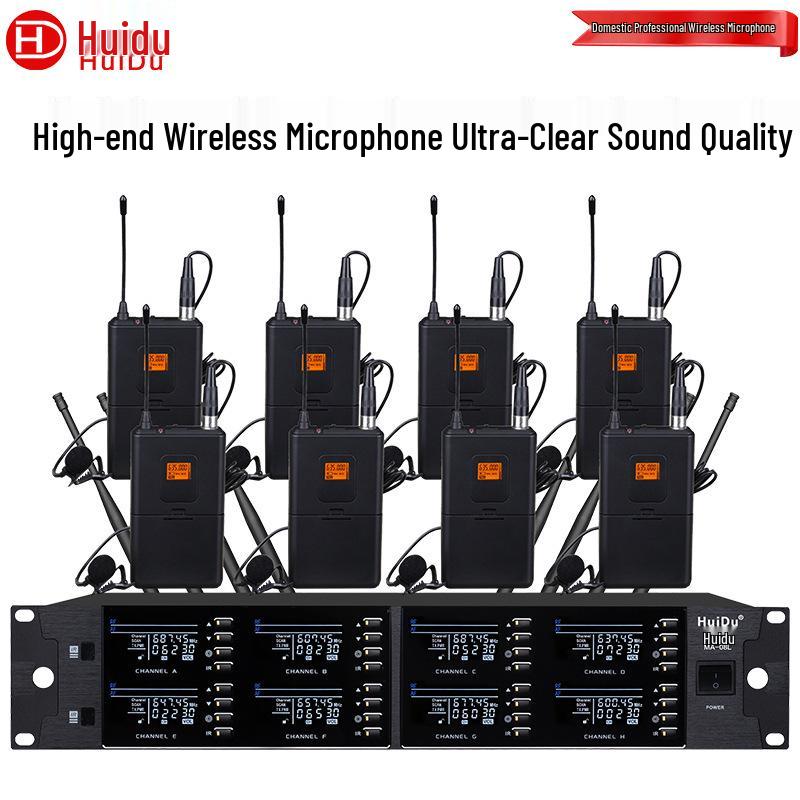 

HuiDu MA-08 Wireless 1-to-8 Conference Mic: Gooseneck, Handheld, Headset Options