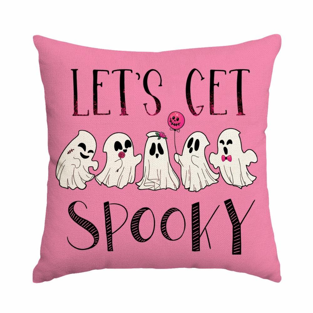 Halloween Pillow Covers Funny Pumpkin Ghosts Print Pattern Throw Cushion Cover Black Cat Party Supplies Pillowcase Home Decor