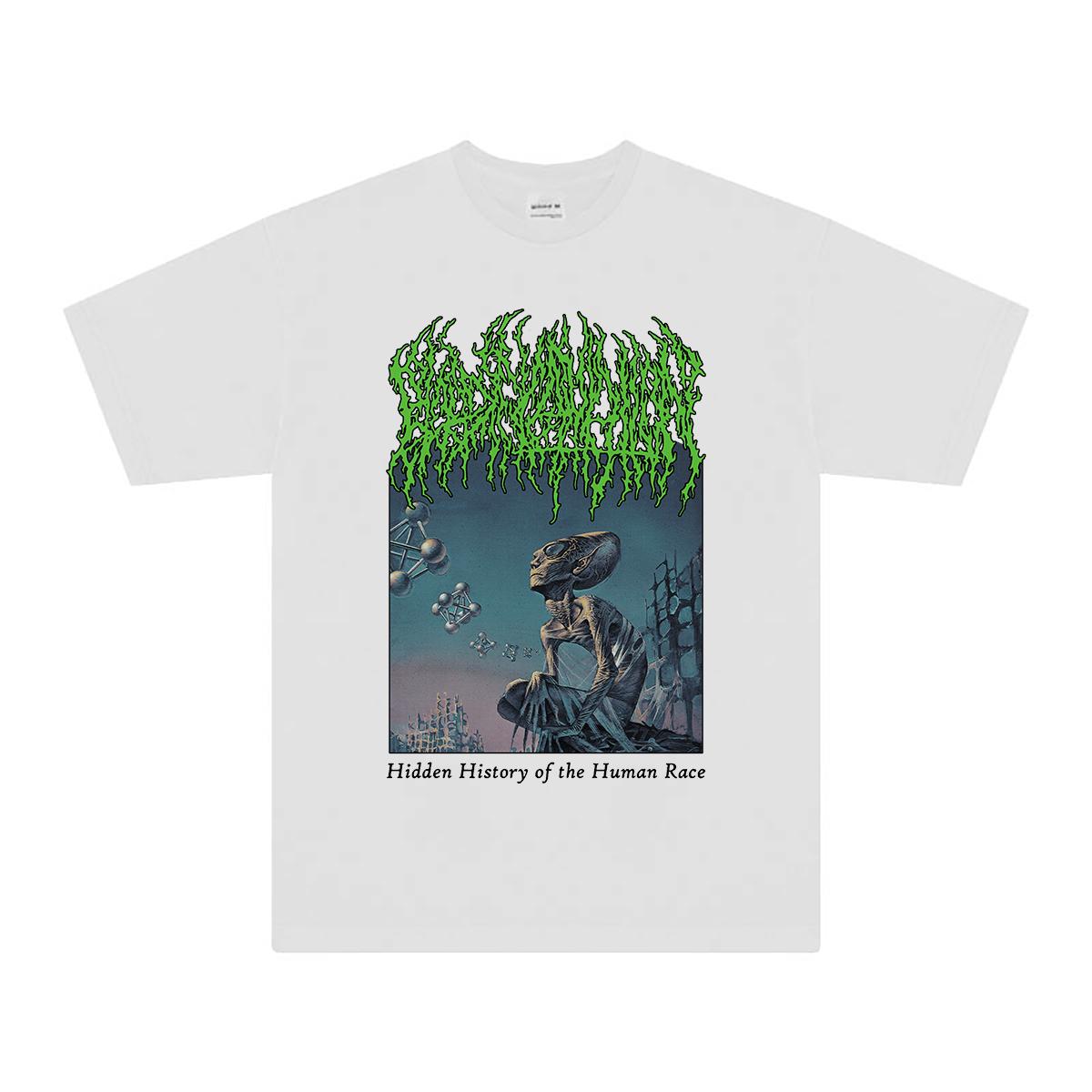 

Blood Incantation T Shirt Death Metal Band Hidden History of The HuUnisex Race Cotton Alien Printed Short Sleeves Top Unisexs Shirt S