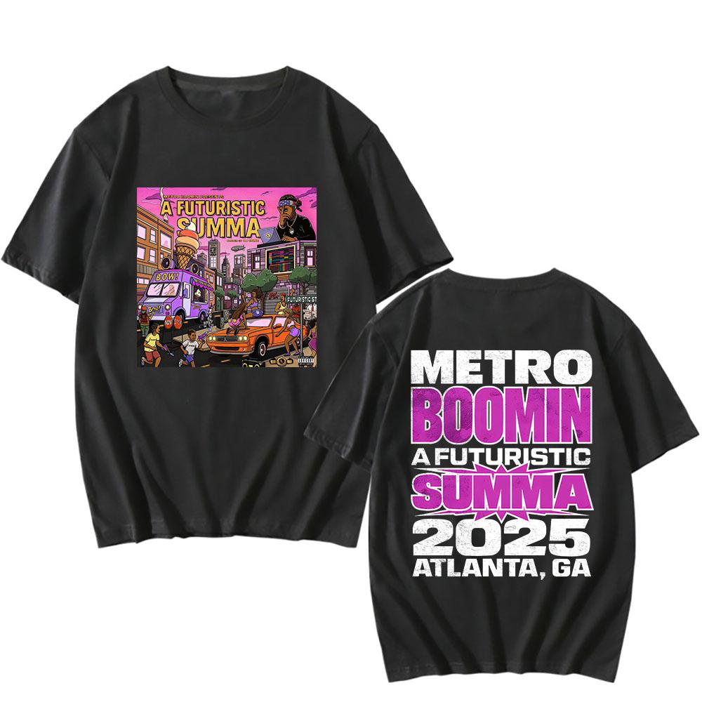 Metro Boomin A FUTURISTIC SUMMA COVER TEE Kurzarm Baumwolle Herren T-Shirt Unisex Streetwear Locker Weich Herren T-Shirt Grunge HipHop