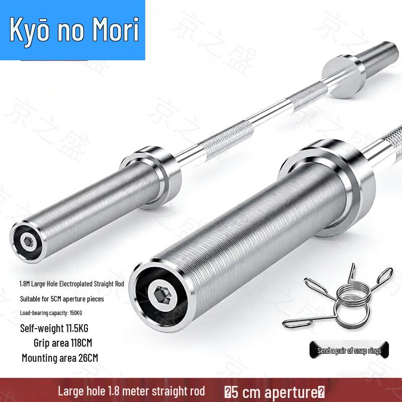 Jingzhisheng Rubber Coated 1.8m Olympic Barbell Straight Bar