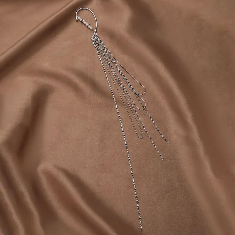 Exquisite Long Tassel Earrings with Imitation Pearl & Diamond for Women
