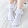 Girls' Lace Cotton Princess Socks: White Mesh for Dance and Casual Wear