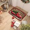 Christmas Day Ambiance Entry Door Mat Vintage Red Truck Christmas Tree Pattern Non Slip Absorbent Carpet Home Decor