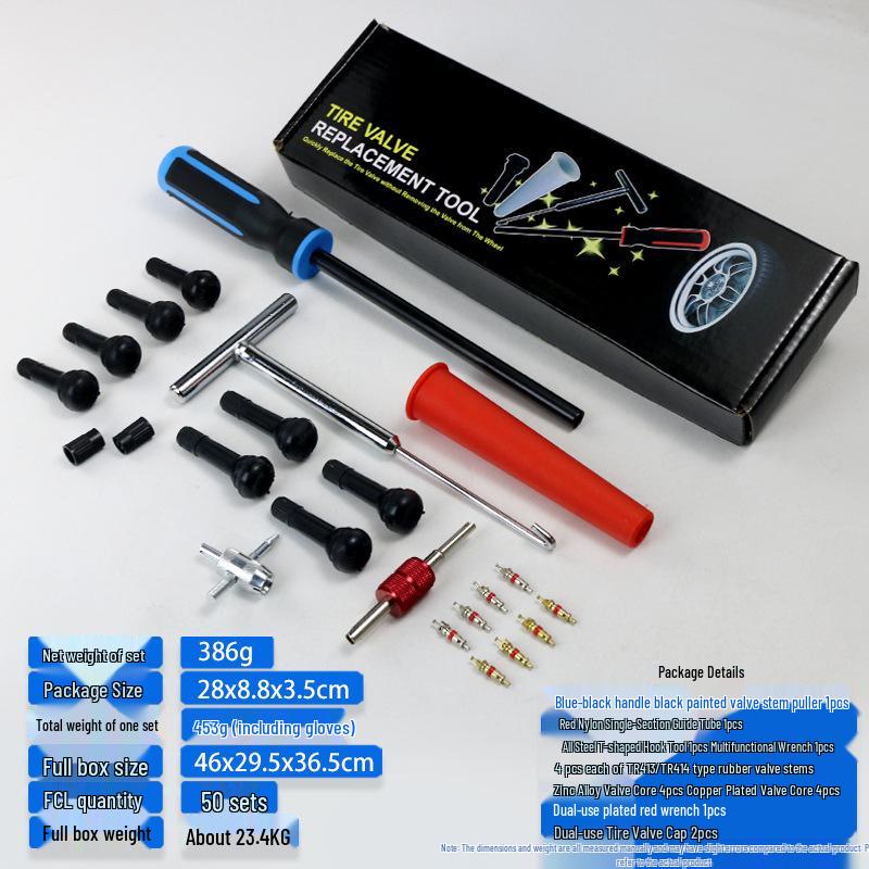 Tire Valve Stem & Core Installation and Repair Tool Kit