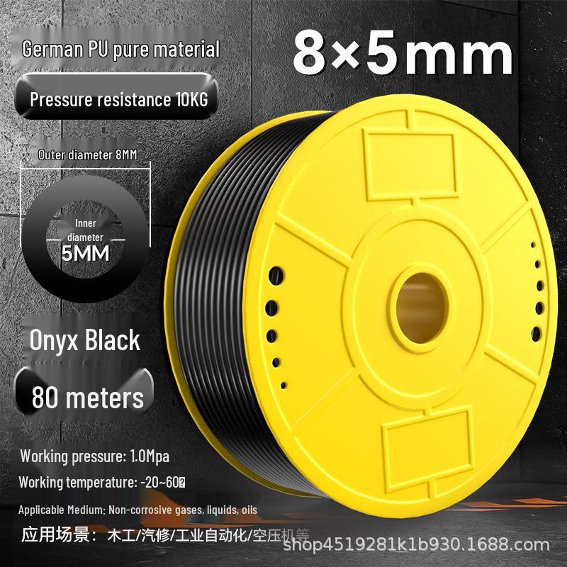 Zhuo Ji 8mm High-Pressure Transparent PU Air Hose for Air Compressors (Sizes: 4/6/10/12/14/16)