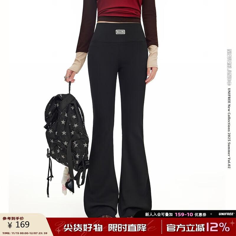 

UNIFREE Women s Fleece-Lined Flared Yoga Pants L