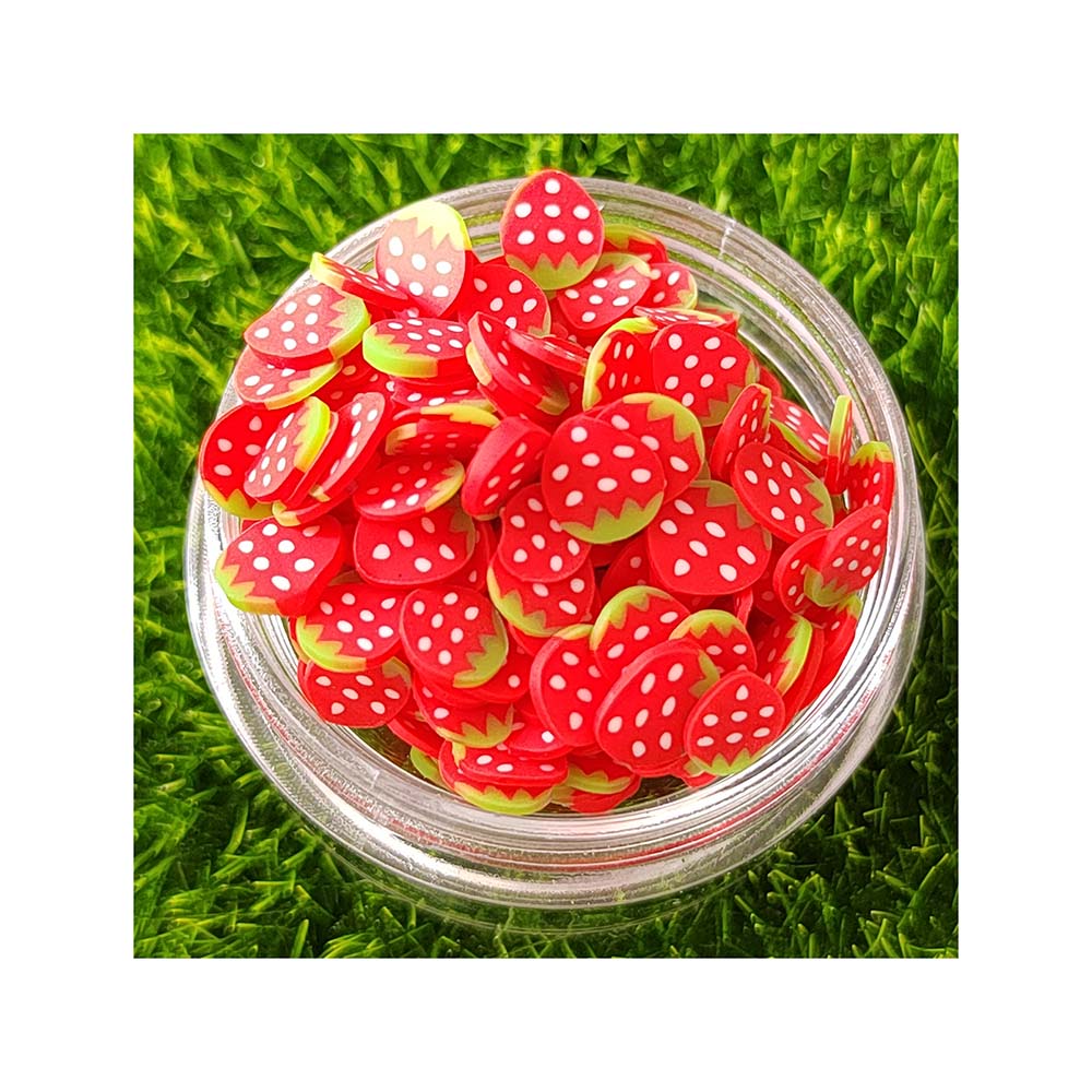 Slime Accessories Polymer Clay Fruit Slices  Strawberry Sprinkles Nail DIY Art Decor Scrapbooking Handwork Slime Filling