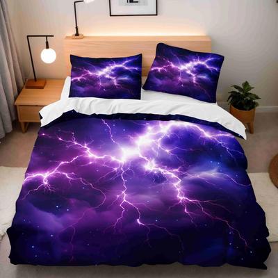 Parure de lit Science-Fiction Housse de couette Taille Jumeaux Étoilé Décor Imprimé 3D Ensemble de lit Doux Microfibre Ensemble de literie