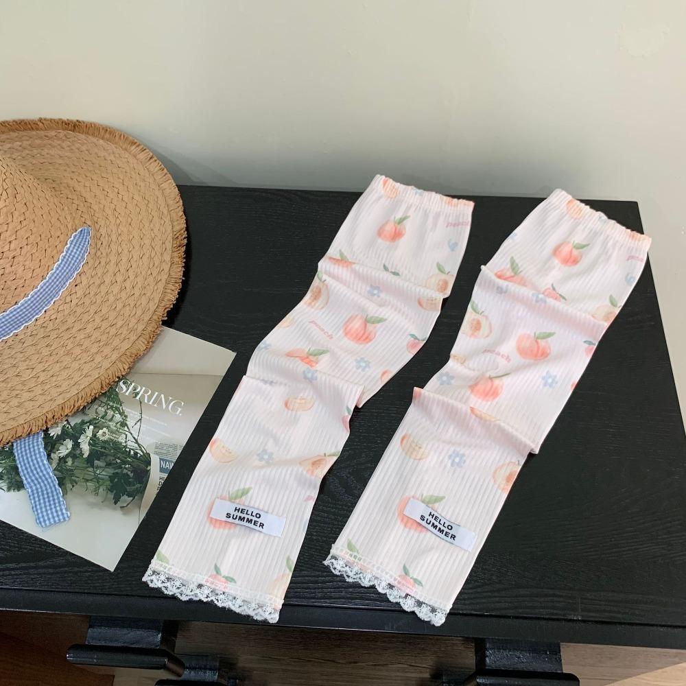 Peach Strawberry Sun Protective Sleeves Orange Watermelon Arm Covers  Girl