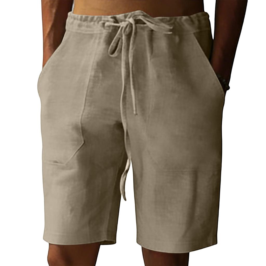 Men's Cotton Linen Casual Shorts Men's Fashionable Beach Shorts