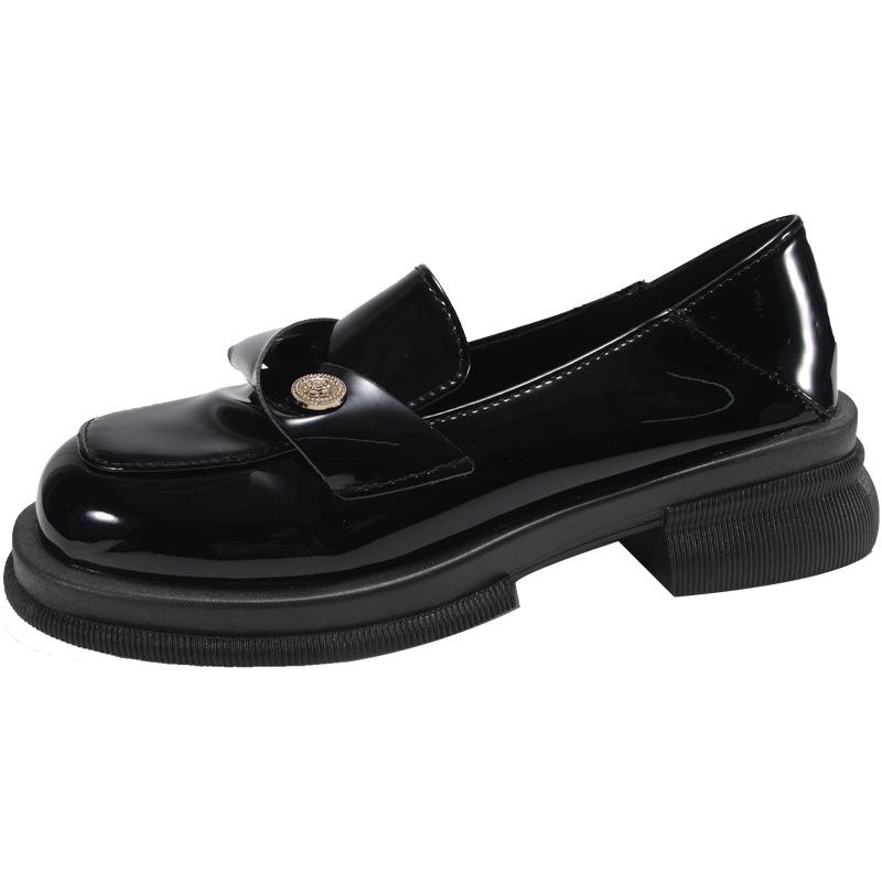 

Маленькие золотые монеты Толстая подошва Толстый каблук Лоферы Женские Британский стиль 2024 Новые Ретро Обувь на одну ногу Ленивые одинарные туфли 40