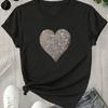 2025 New Short Sleeve  T-Shirt A Heart Pattern Print Perfect for Casual Wear Summer Short Sleeved Harajuku Streetwear Tops