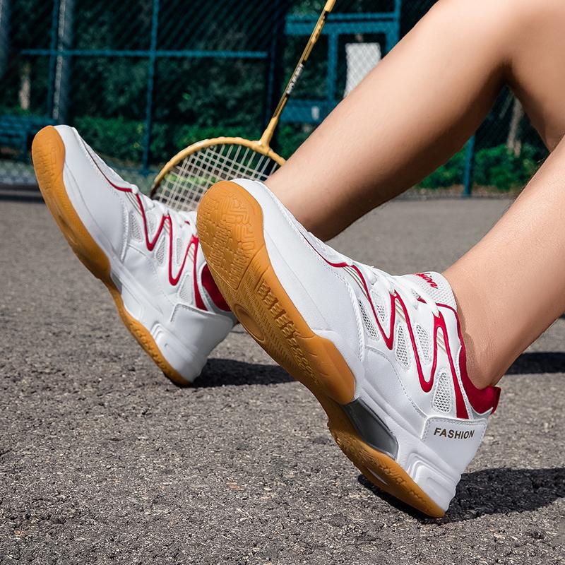 New Sports Shoes for Men and Women, Low-Cut Lace-Up Thick-Soled Shock-Proof Table Tennis Shoes, Badminton Shoes