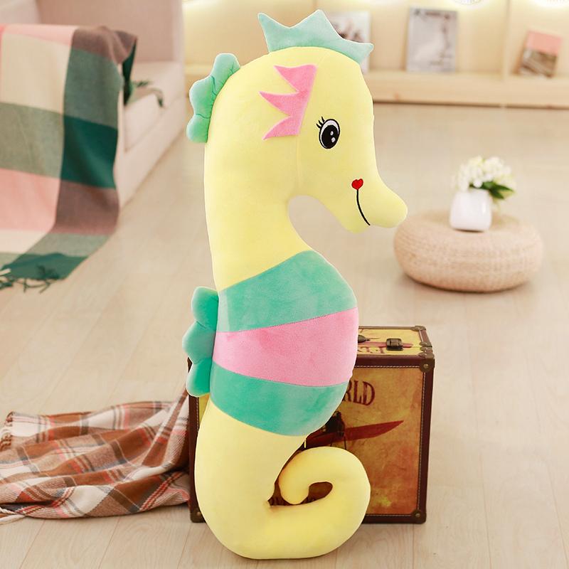 50-160cm Cartoon Regenboog Lange Gestreepte Zeepaardje Pluche Pop Kussen Zacht Schattig Zee Dier Pluche Speelgoed Huisdecoratie Cadeau Voor Kinderen about 50cm