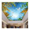 3D Blaue Himmel Tapete Weiße Wolken Decken Wandbild Wohnzimmer Schlafzimmer Hotel Natur 3D Tapete Decke