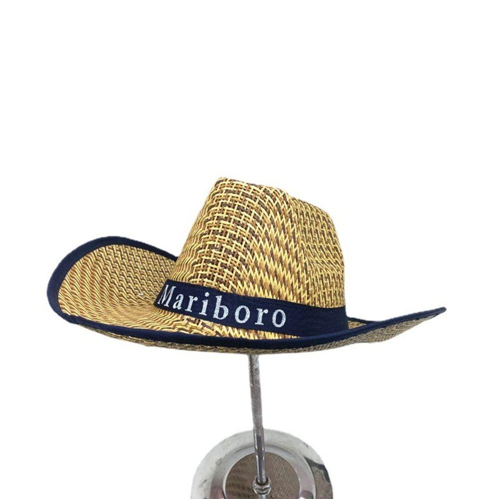 Men Women Straw Hat UV Protection Sun Protection Hat New Western Cowboy Hat  Summer Fashion Wear