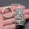 Elephant Horse Animal Duo Pendant Antique Bronze Metal Keychain with 30mm Ring for Students Hot Sale