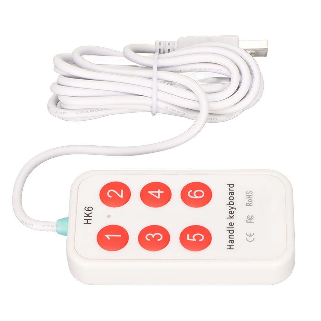 Programmable Keypad Small USB 6 Keys Programming Customization Handheld Switch Controller for Hospital Image Scanning