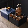 Firewood burning enclosure tea set customer creative portable kung fu ceramic travel tea set one pot four cups