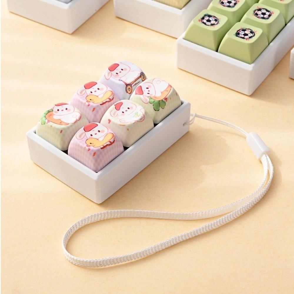 Clicky Button Fidget Clicker Toy Football Pattern Finger Keyboard Pendant for Adults