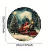 Metal Tin Sign Vintage Christmas Tree Train Wall Art Home Kitchen Decor