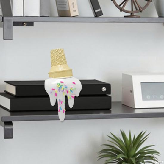 Melting Ice Cream Figurine Falling Ground Ice Cream Cone Resin Statue Sculpture Home Office Desktop Decoration Ornament