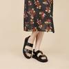 Taoffen Neu Frauen Plateau Sandalen Aus Echtem Leder Dicke Sohle Weichen Römischen Metallschnalle Sommer Strandschuhe