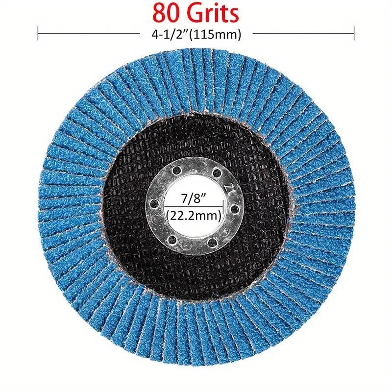 115mm Flap Discs Angle Grinder Sanding Tool 40/60/80/120 Grit Grinding Wheel Flap Disc Zirconia Wear Resistance Abrasive Tools