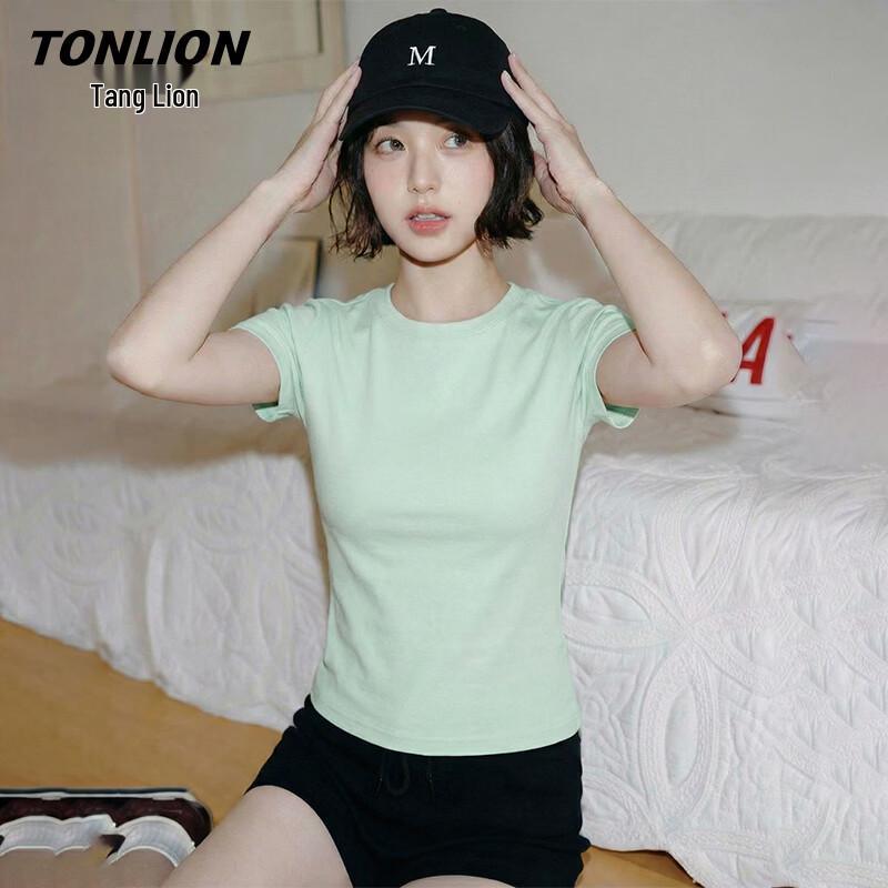 TonLion Women's Slim Fit Short Sleeve Round Neck T-shirt