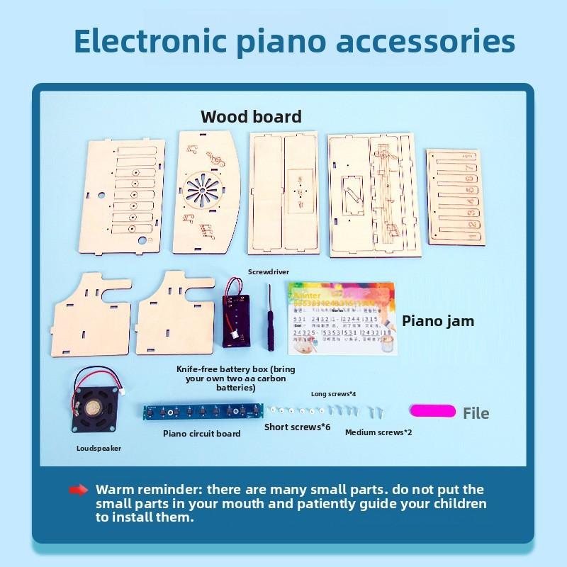 Hand Assembled Wooden Piano Music Box Model Children Puzzle Toy Set For Kids Diy Educational Toy