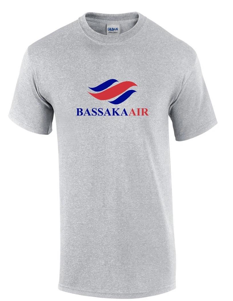 Bassaka Air Blue Red Retro Logo Cambodian Airline Sport Gray Cotton T-Shirt S