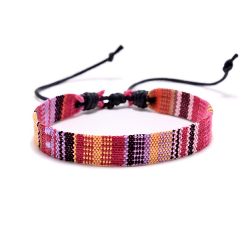 Ethnic Style Multicolor Handwoven Cotton & Linen Bracelet