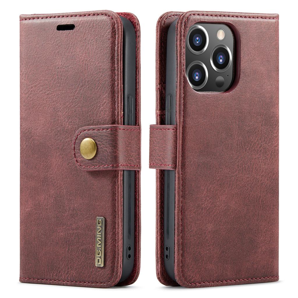 DG.MING for iPhone 16 Pro Max Case Detachable Split Leather Phone Cover
