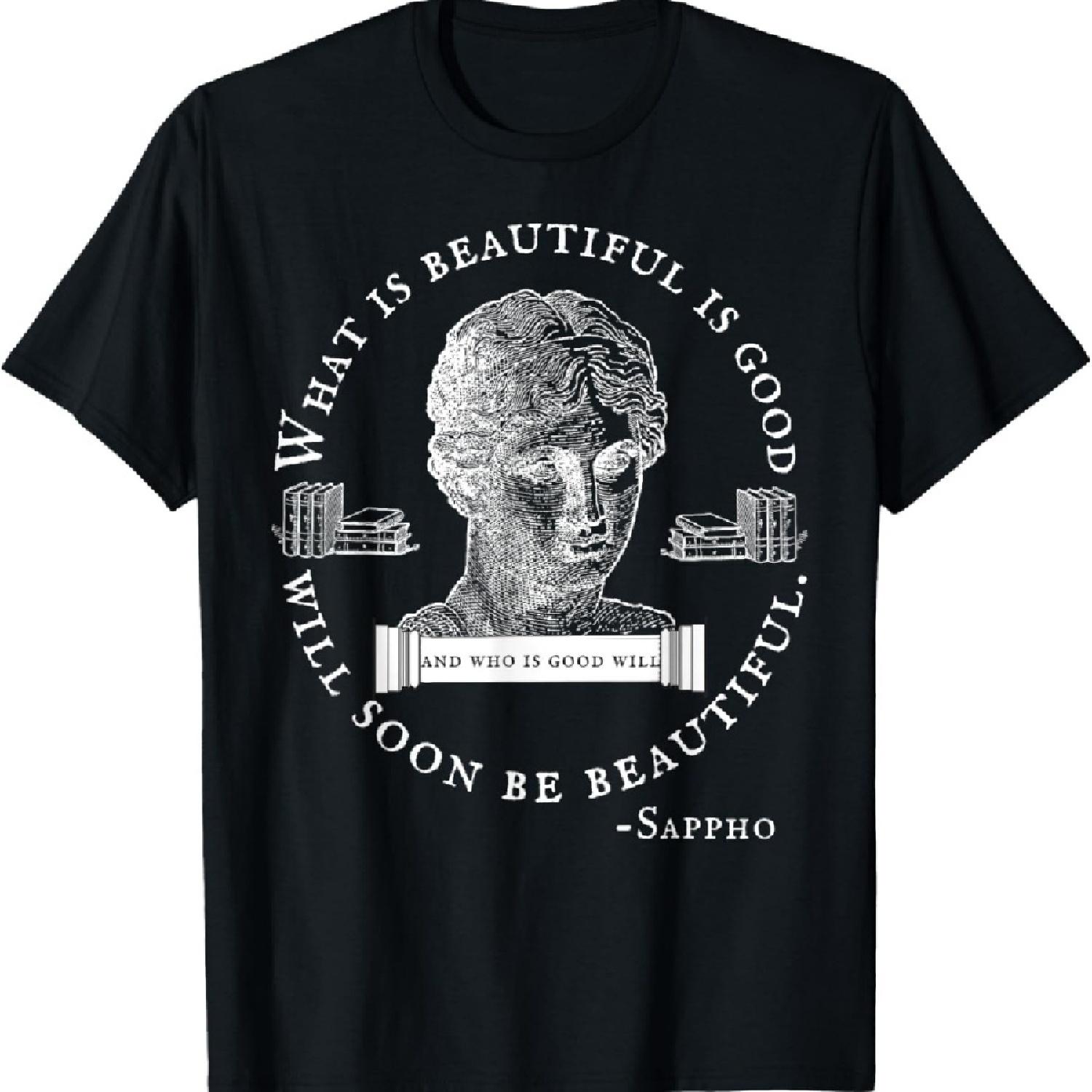 

Футболка «Темная академия», книжная, литературная, греческая богиня Сапфо, поэт XXXXXL чёрный