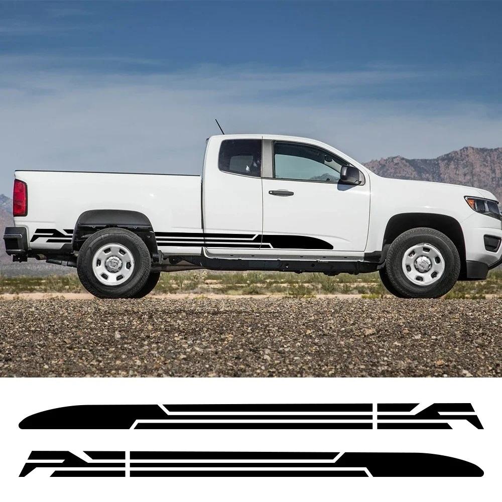 2PCS Racing Sports Style Stripe Car Body Side Sticker Rocket Graphics Decal Pickup Auto Modified Decoration Sticker Accessories