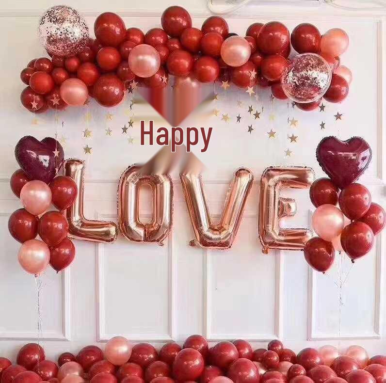 30-inch Romantic English Letter Balloons for Valentine's Day, Proposals, and Surprise Parties