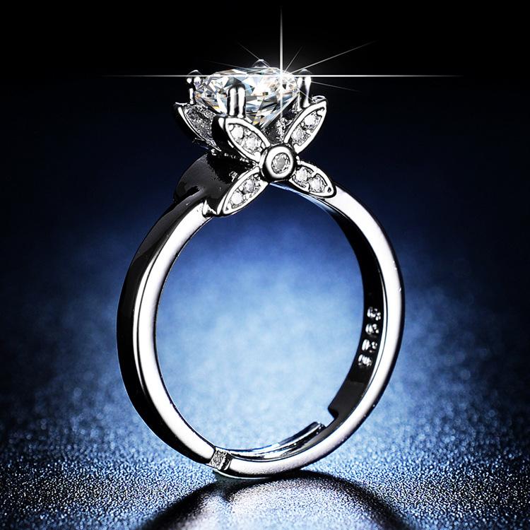 Ring Female, Imitation Mozzarella Diamond Ring, One Carat Engagement Ring, Fire Butterfly Ring.