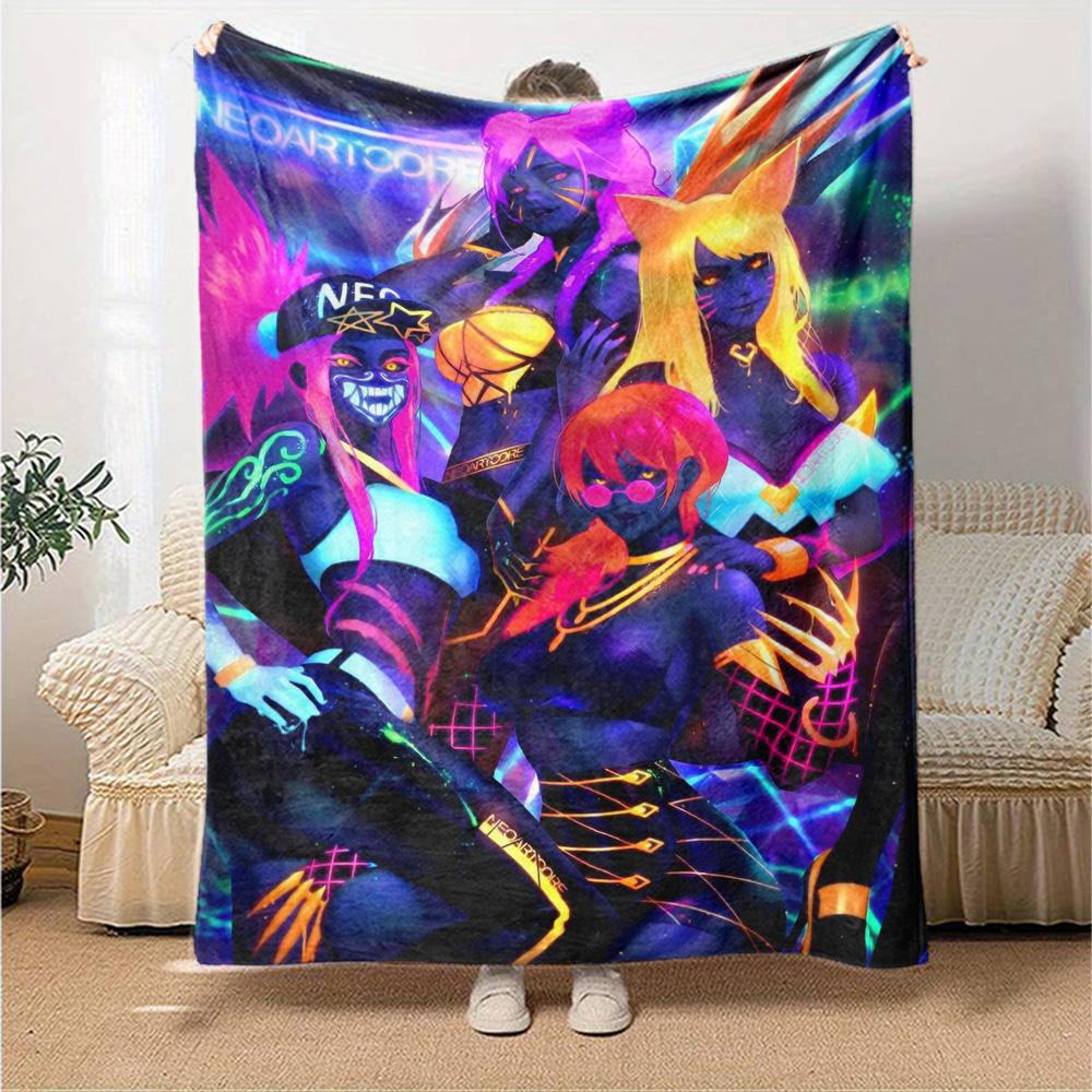 KDA Print Flannel Blanket High Quality Warm Comfortable Cover for All Seasons Perfect for Gifts Home Decor