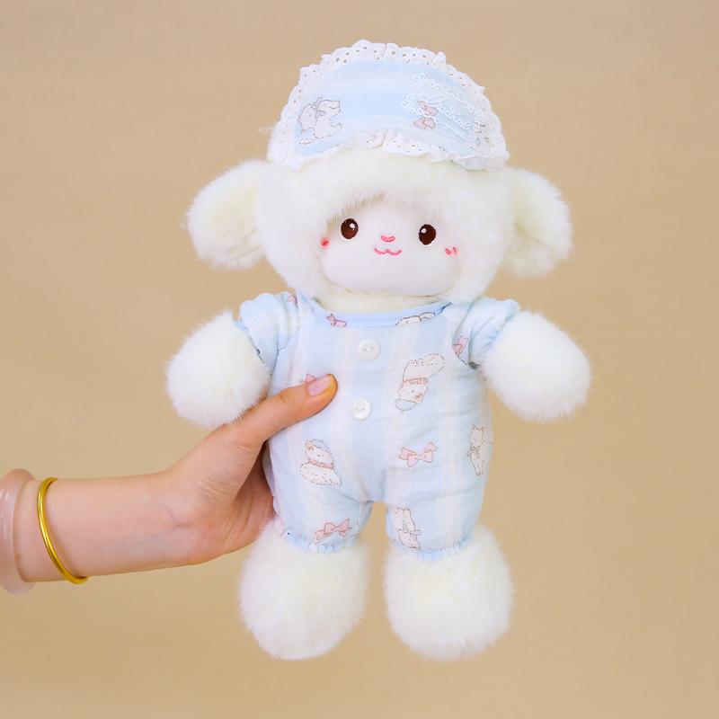 Snot Bear New Pajamas Lamb Doll Cute Sheep Doll Birthday Gift Girls Soothing Doll Sleeping Throw Pillow