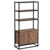 Industrial Bookshelf, Storage Shelf, Large Bookcase with 3 Open Shelves, Multifunctional Rack for Living Room, Office, Rustic Brown and Black