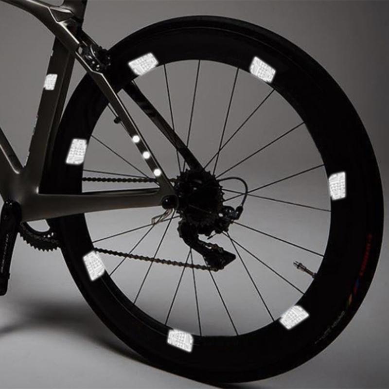 72Pcs Bike Reflective Stickers Reflective Decals Self-Adhesive Waterproof Reflective Tape Night Safety Sticker Reflector