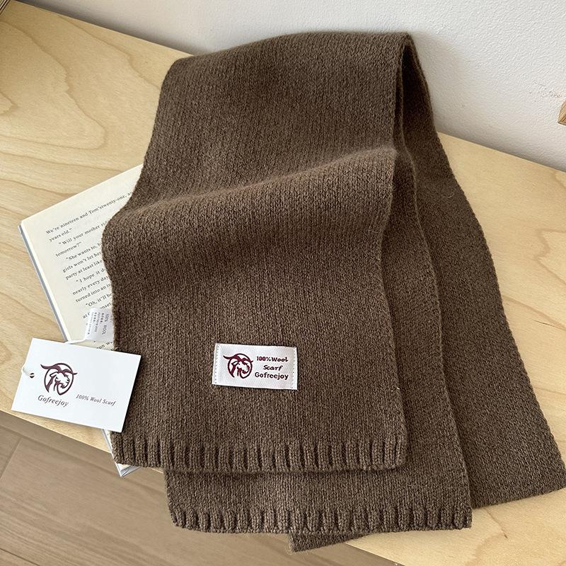 Écharpe unie pour hommes et femmes Écharpe tricotée chaude pour l'hiver pour les couples Écharpe universelle