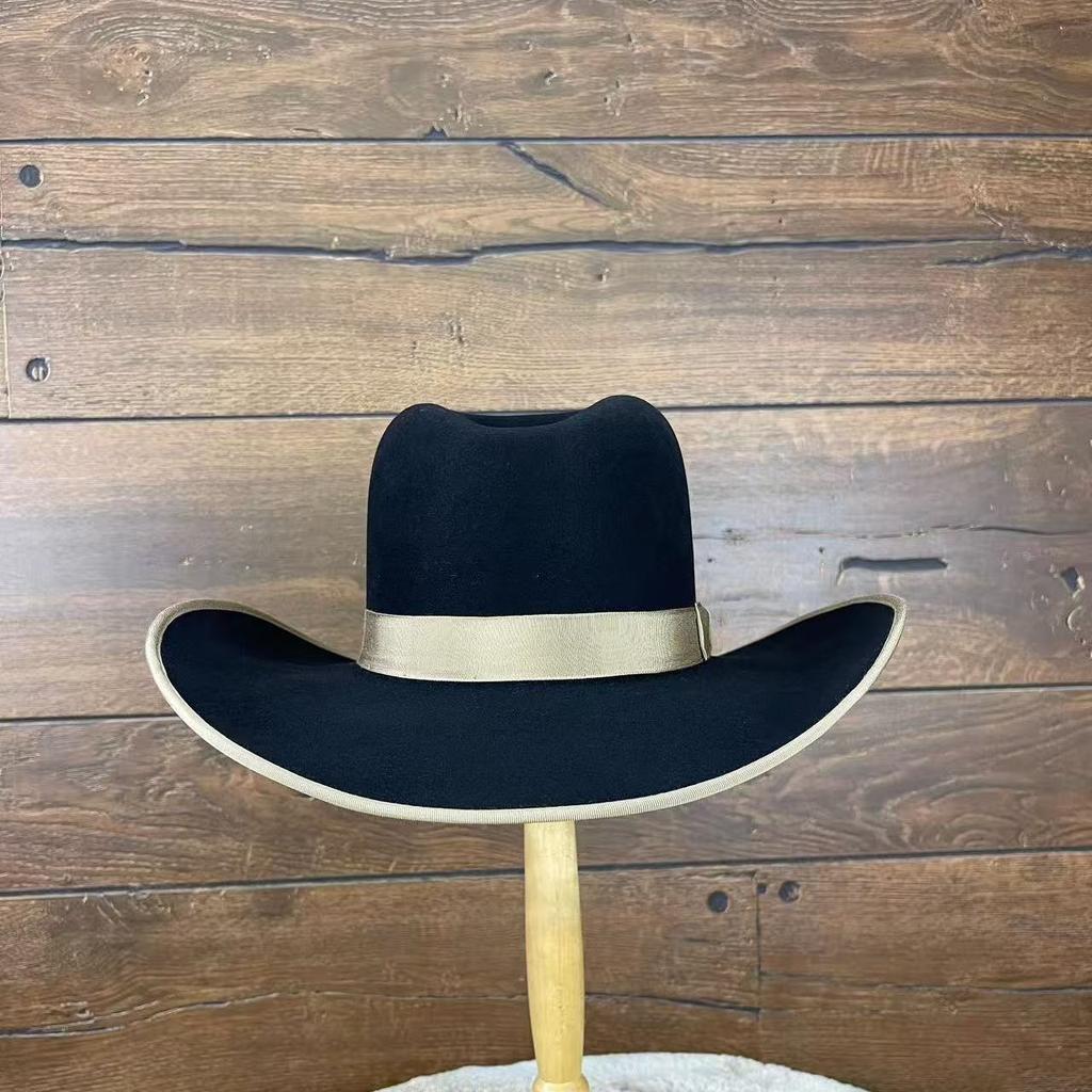 Cowboy Wind Sheep Filthatt, Enfärgad Med Dekorativ Filthatt