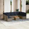VidaXL Garden Lounge Set with Cushions 10 Pcs, Patio Sofas, Furniture Set, Outdoor Terrace Furniture, Grey 3256124