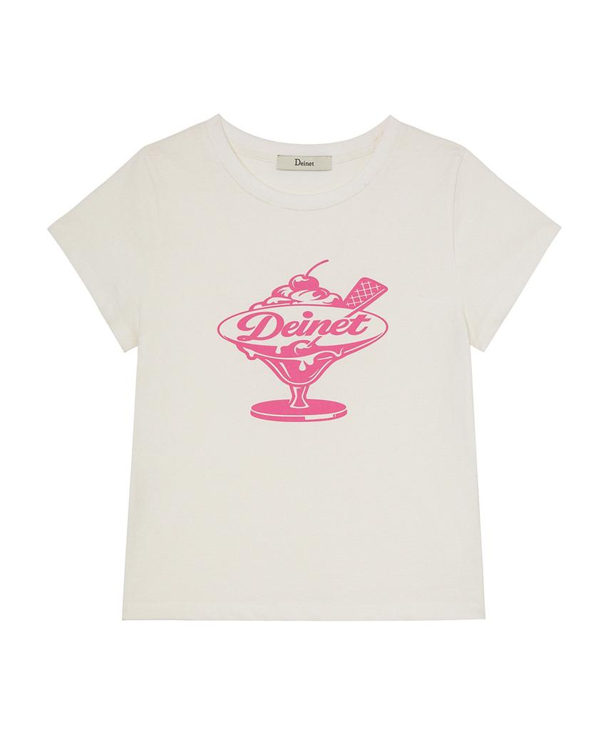 DEINET Dessert Graphic T-Shirt In White