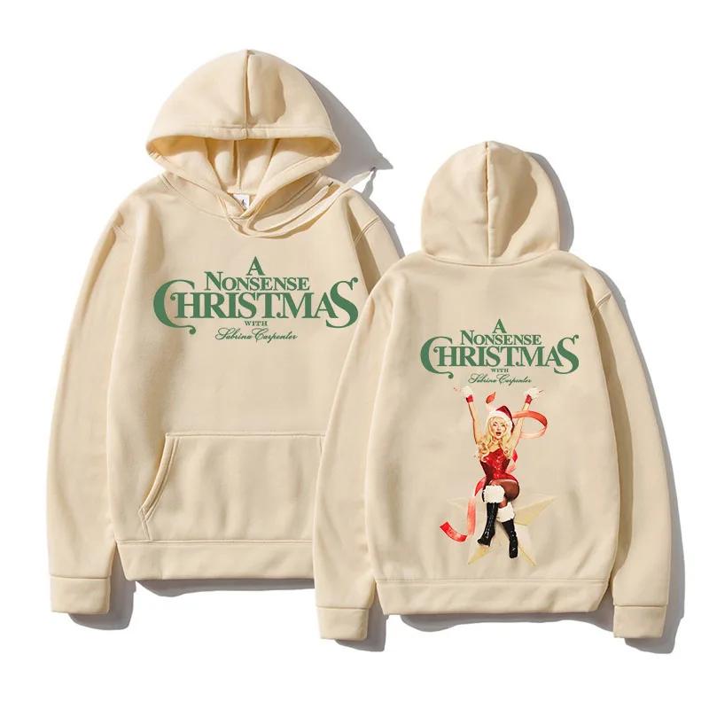 

Рождество с Сабриной Карпентер, толстовка с капюшоном, зимняя, модная, свитшот с рисунком, хип-хоп, унисекс, уличный стиль, топы XS