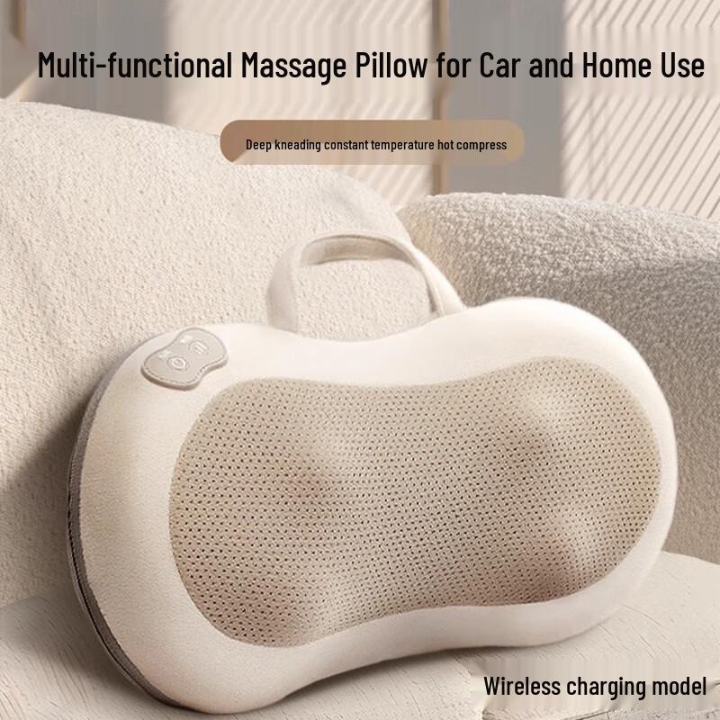 Portable Wireless Heated Massage Pillow