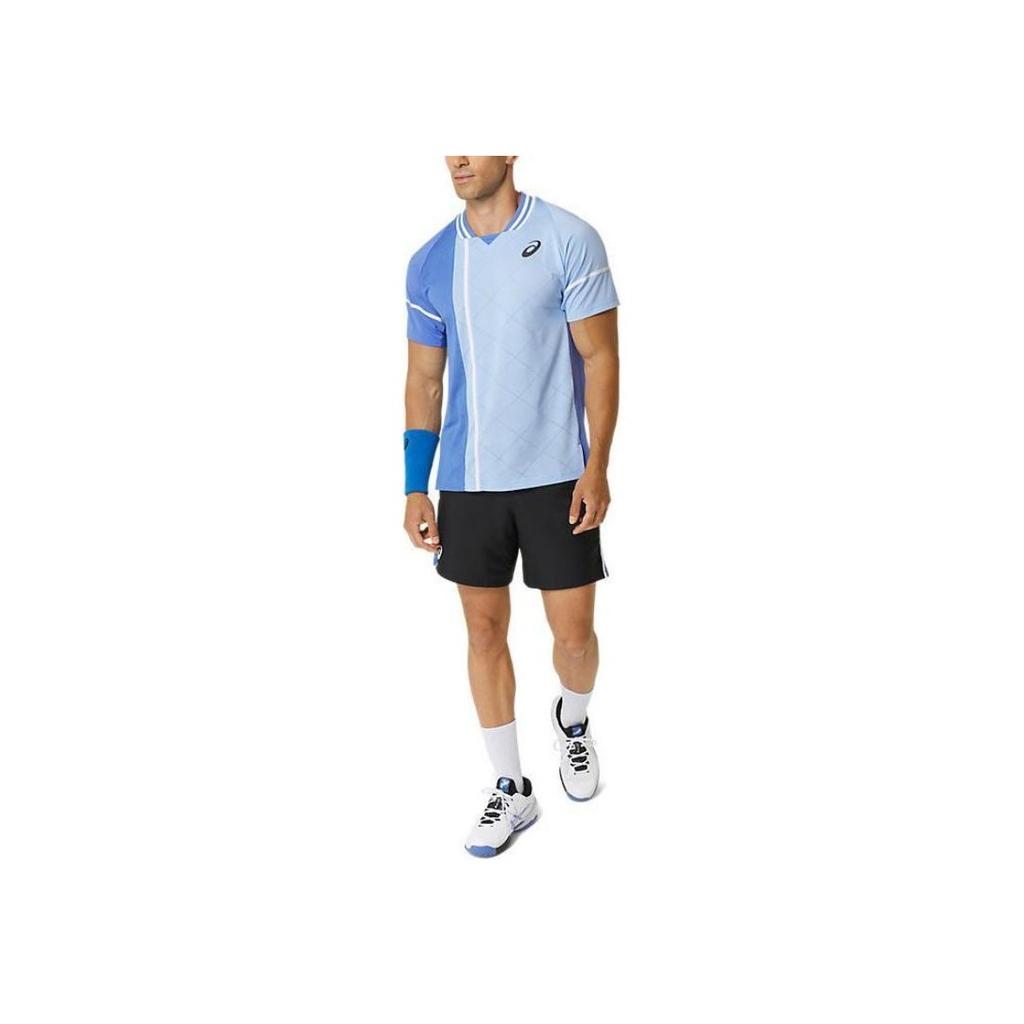 Asics Colorblock Logo Short Sleeve T-Shirt Men Tops Blue 2041A282-403